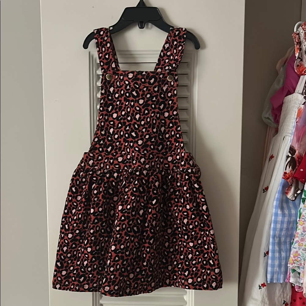 Leopard Print Pinafore Dress